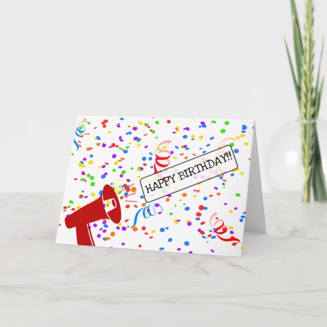 Cartão Parabéns Confetti (Frente)