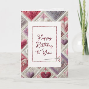 Cartão Parabéns Coração de Aniversário com Agulha