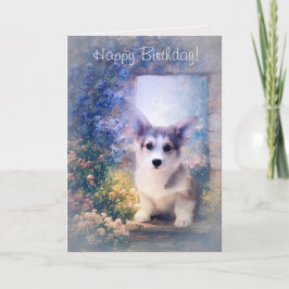 Cartão Parabéns Corgi Puppy
