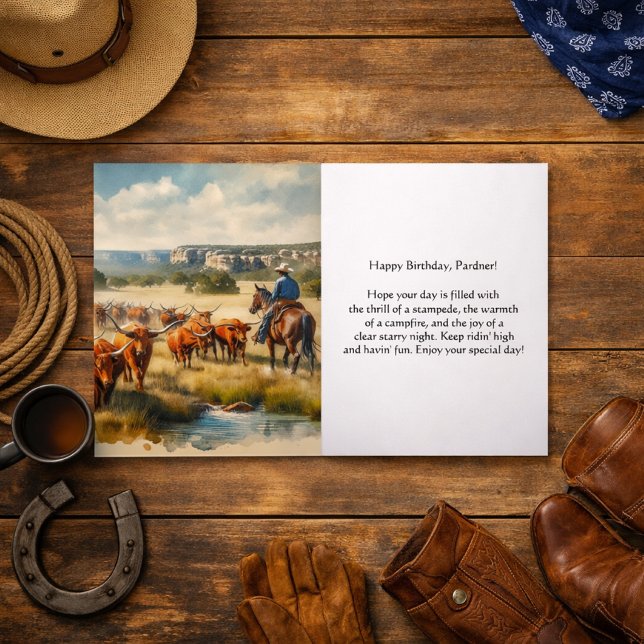 Cartão Parabéns Cowboy Saudação  (Criador carregado)