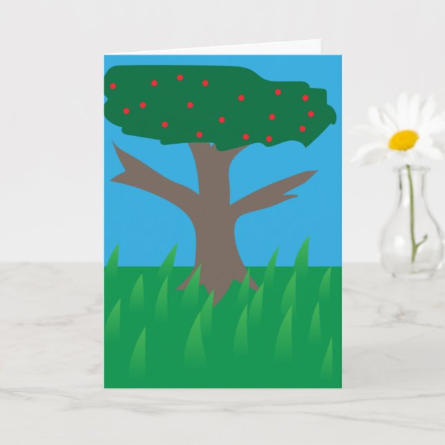 Cartão Parabéns da árvore branca, feliz aniversário para  (Planta pequena)