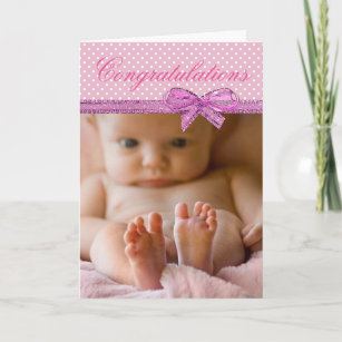 Cartão Parabéns da sua nova menina