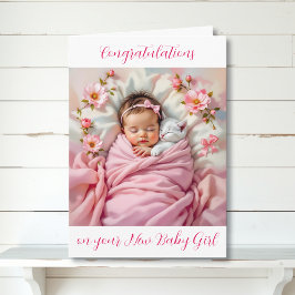 Cartão Parabéns da sua nova menina