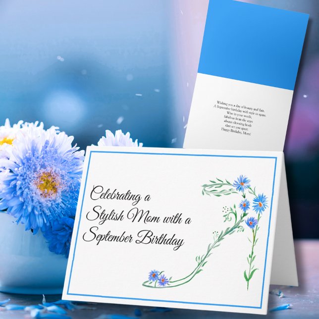 Cartão Parabéns de aniversário em setembro, Mamãe, Flores (Criador carregado)