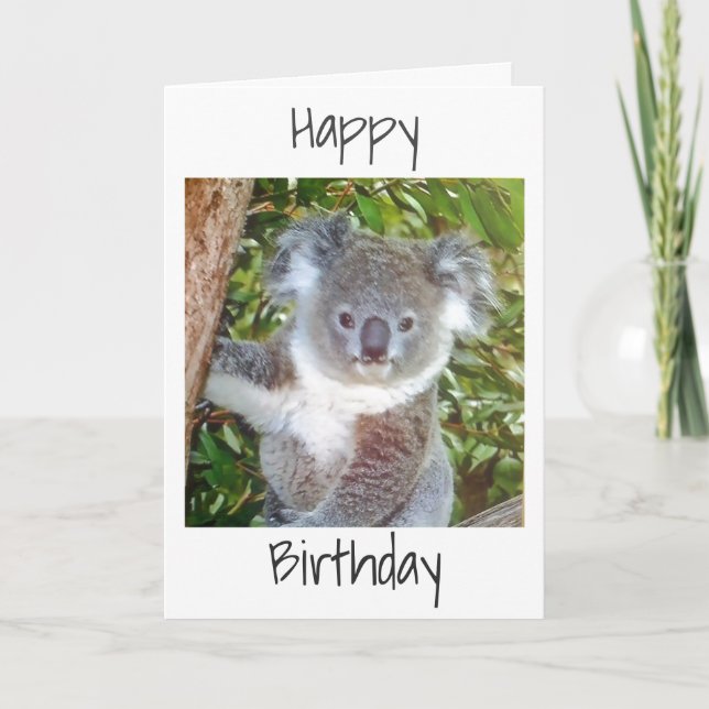 CARTÃO "PARABÉNS DE ANIVERSÁRIO KOALA" (Frente)