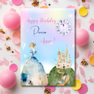 Cartão Parabéns de aniversário para Princesa