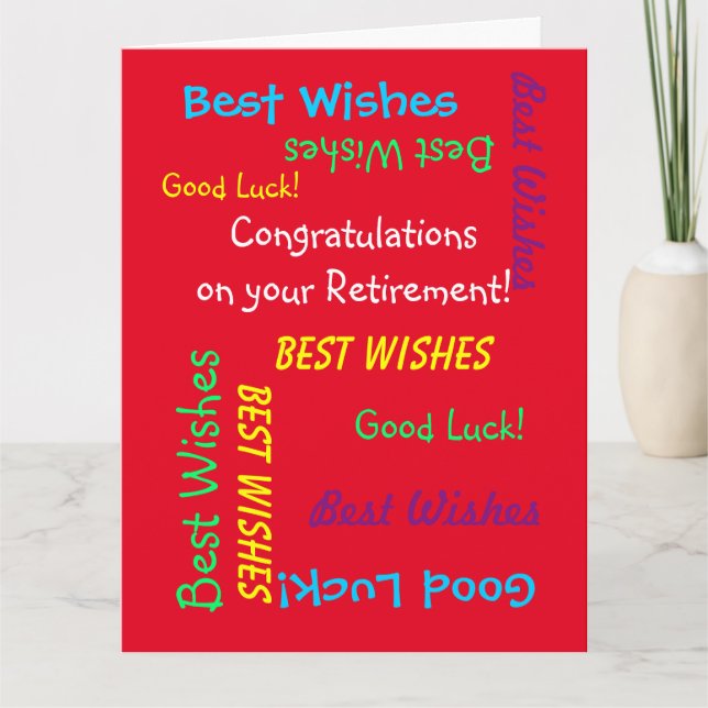 Cartão PARABÉNS de aposentadoria JUMBO de todos nós (Frente)