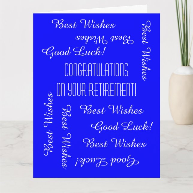 Cartão Parabéns de aposentadoria JUMBO de todos nós (Frente)