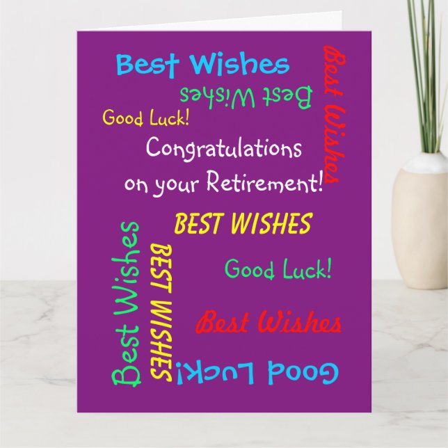 Cartão PARABÉNS de aposentadoria JUMBO de todos nós (Frente)