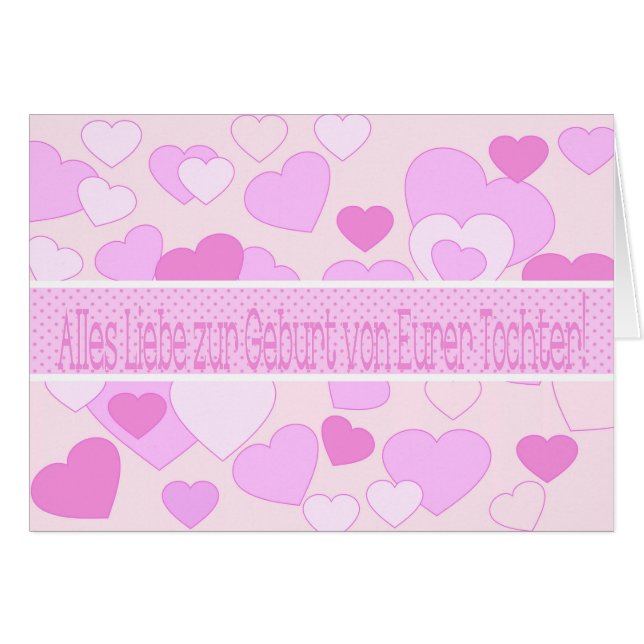 Cartão Parabéns de Bebê Alemães (Frente Horizontal)