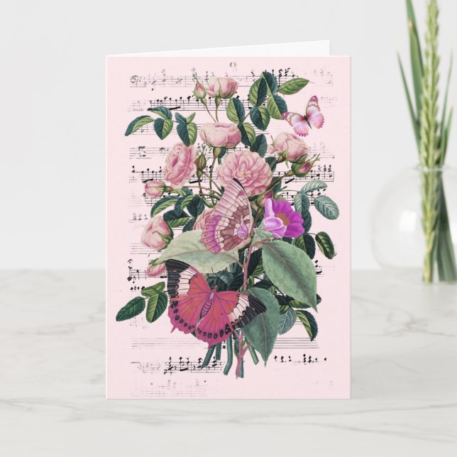 Cartão Parabéns De Casamento Adicionar Nomes Rosa de Ephe (Frente)