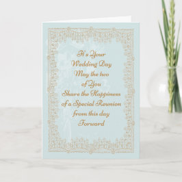 Cartão Parabéns De Casamento Carteira Dourada Faux Lace