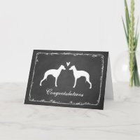 Parabéns de Casamento com Silhuetas de Galgo Itali
