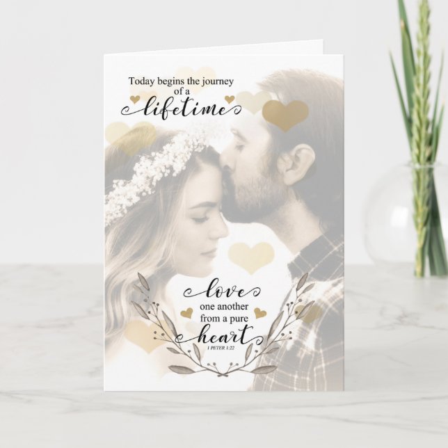 Cartão Parabéns de Casamento Cristãos Noiva e Noiva (Frente)