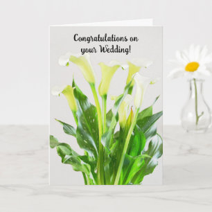 Cartão Parabéns de Casamento de Calla Lily Buquê
