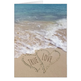Cartão Parabéns de Casamento de Corações de Praia