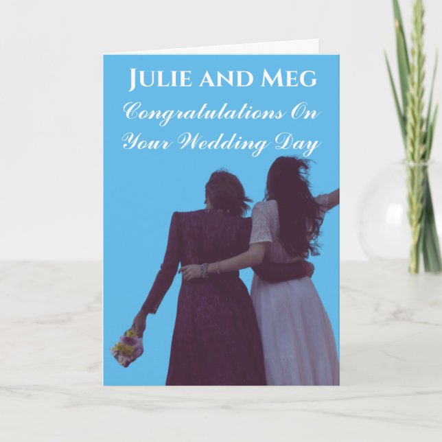 CARTÃO PARABÉNS DE CASAMENTO DE DUAS BRIDAS (Frente)