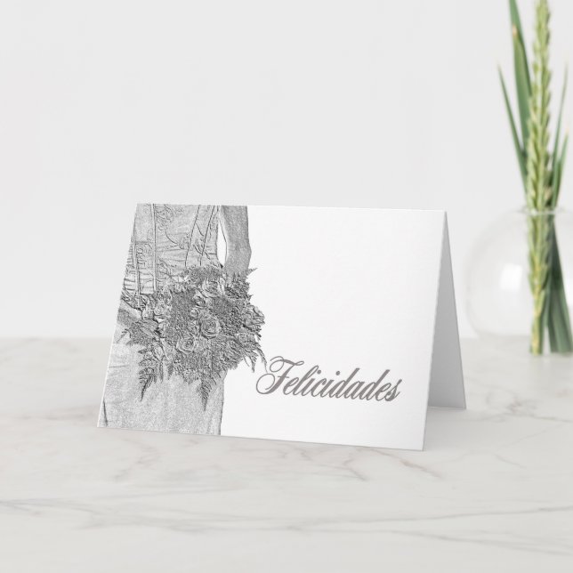 Cartão Parabéns de casamento espanhóis (Frente)