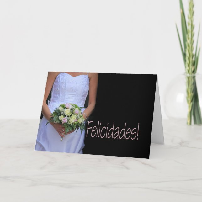 Cartão Parabéns de casamento espanhóis (Frente)