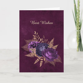 Cartão Parabéns de Casamento Floral Rústico