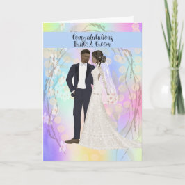 Cartão Parabéns de Casamento para Casal Negro