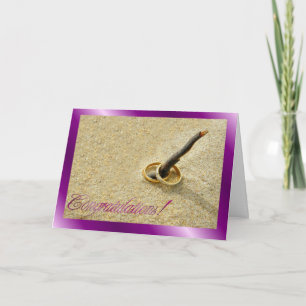 Cartão Parabéns de casamento. Parabéns de praia