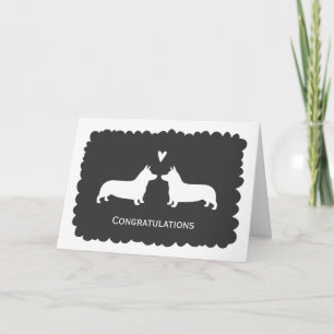 Cartão Parabéns De Casamento Pembroke Welsh Corgis
