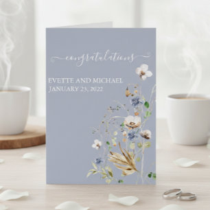 Cartão Parabéns de Casamento Personalizados Flor Selvagem