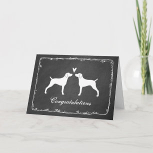 Cartão Parabéns de Casamento Silhuetas Weimaraner