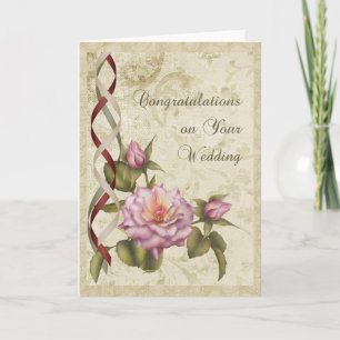 Cartão Parabéns de Casamento Vintage