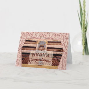 Cartão Parabéns de desempenho, Brava para mulheres