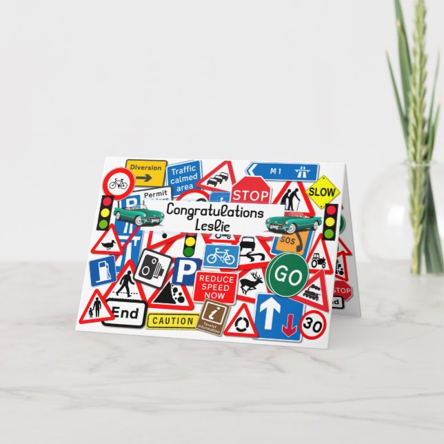 Cartão Parabéns de ensaio de condução aprovados (Frente)