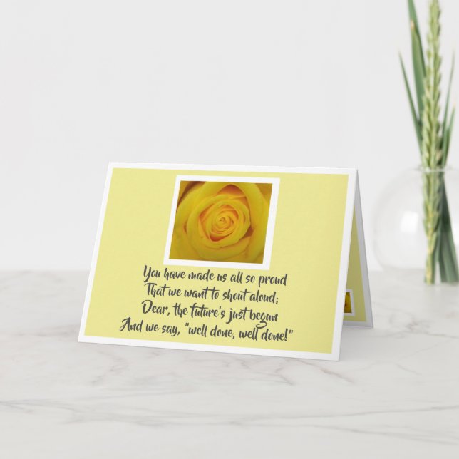 Cartão Parabéns de Exame (Frente)