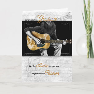 Cartão Parabéns de Formandos de música - Guitarrista