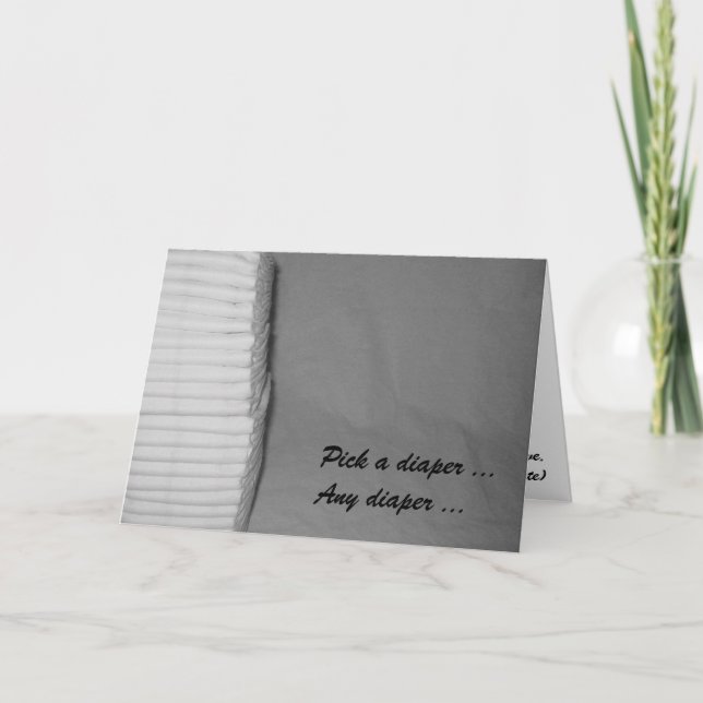 Cartão Parabéns de fralda na sua placa de saudação do beb (Frente)