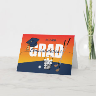 Cartão Parabéns de Golf de Graduação Formando Boné