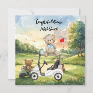 Cartão Parabéns de Golfe para Bebê Golfista É um Menino C