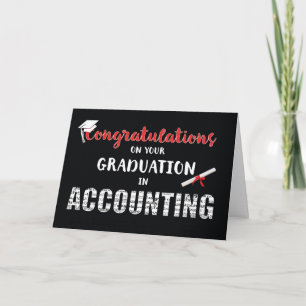 Cartão Parabéns de Graduação Contabilística, Palavras