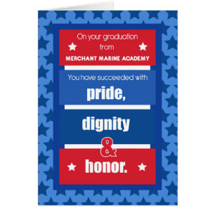 Cartão Parabéns de Graduação da Academia Marinha Merchant