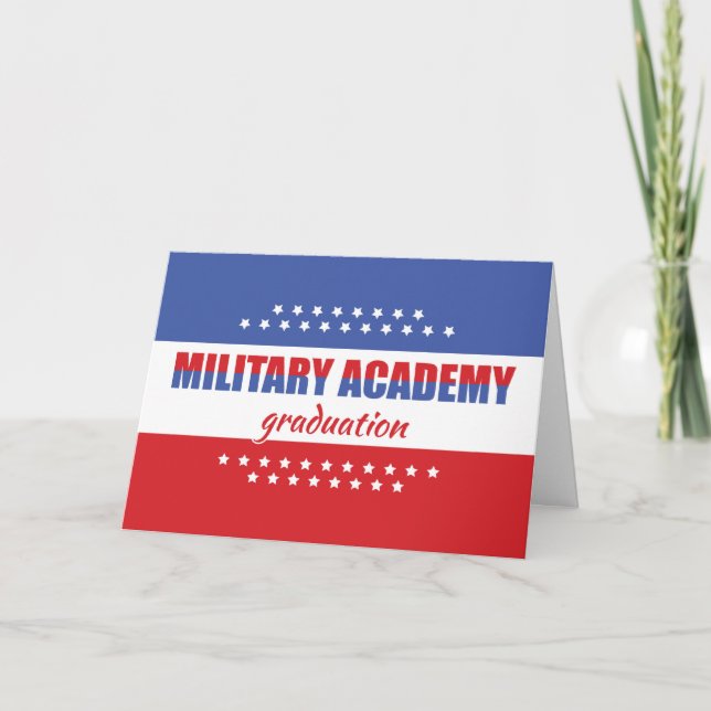 Cartão Parabéns de Graduação da Academia Militar (Frente)