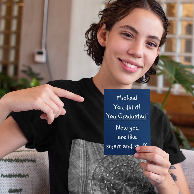 Cartão Parabéns de Graduação de Humor Engraçados de Forma (Smart Grad Funny Humor Graduation Congratulations Card)