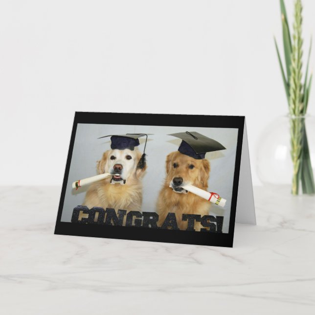 Cartão Parabéns de graduação de ouro (Frente)