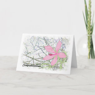 Cartão Parabéns de Graduação de segundo grau - Hibisc Ros