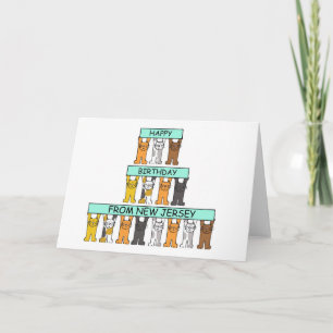 Cartão Parabéns de New Jersey Cute Cats