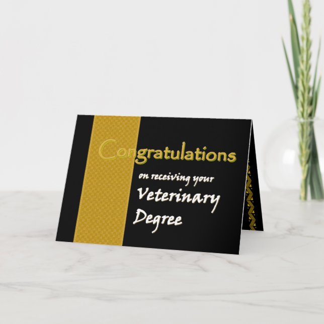 Cartão PARABÉNS DE NOME PERSONALIZADO - Diploma Veterinár (Frente)