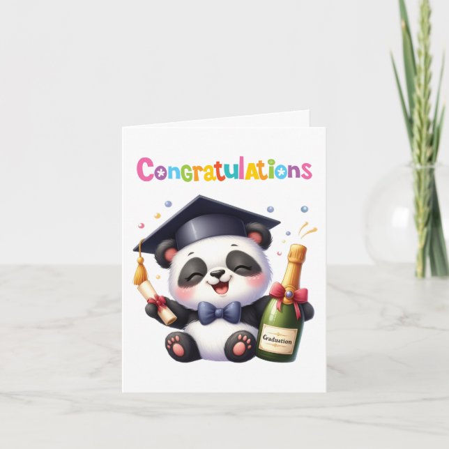 Cartão parabéns de Panda Graduação (Frente)