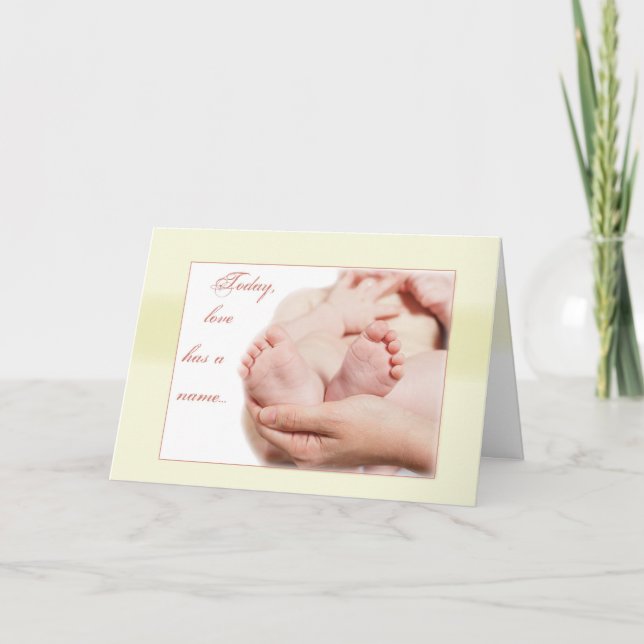 Cartão Parabéns de Pés Bebês (Frente)