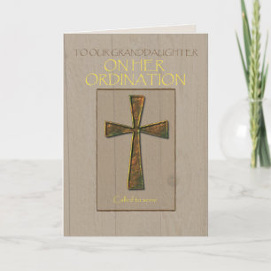 Cartão Parabéns de Portaria da neta, Cross