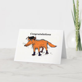 Cartão parabéns de raposa