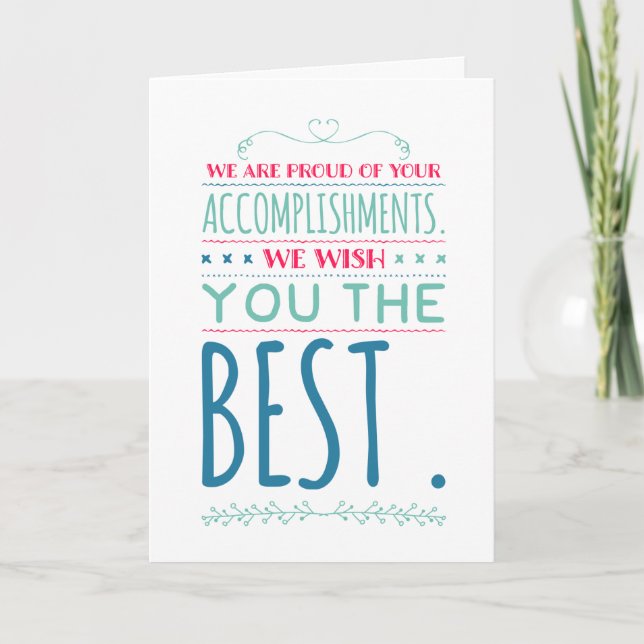 Cartão Parabéns de Realizações de formandos (Frente)